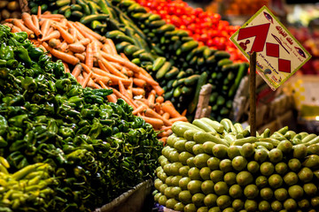 Egypt,Hurghada, 5 November 2019, oriental bazaar of fruits and vegetables