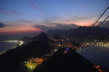 Vista aérea de Rio de Janeiro al atardcer