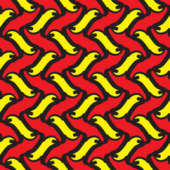 Seamless pattern with alternate bright geometric elements.