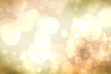 A festive abstract golden yellow gradient background texture with glitter defocused sparkle bokeh circles. Card concept for Happy New Year, party, invitation, valentine or other holidays.