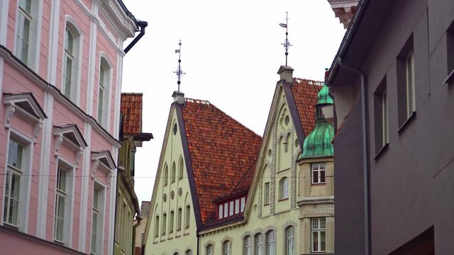 Set of videos of the sights and streets of old city of Tallinn.