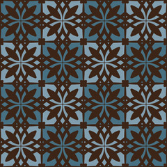 Seamless pattern with floral geometric ornament.