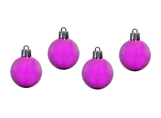 Four purple Christmas ball