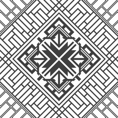 Abstract mystical maze symbol. Labyrinth print.