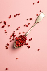 Pink Peppercorns on Vintage Spoon 