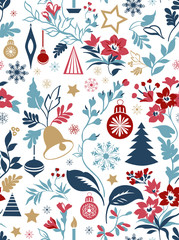 Merry Christmas greeting card. Hand drawn illustration. Winter theme greeting card. - 300980236