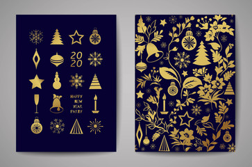 Merry Christmas greeting card. Hand drawn illustration. Winter theme greeting card. - 300980605