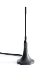 Close-up dark gsm antenna with wires