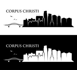 Corpus Christi skyline - United States of America - USA - Texas - vector illustration