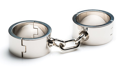 Beautiful metal iron chrome handcuffs