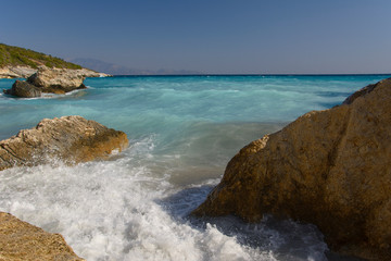 view of Xigia Beach on Zakynthos island (Greece) 