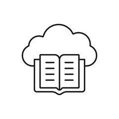 cloud library - minimal line web icon. simple vector illustration. concept for infographic, website or app.