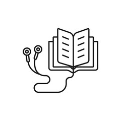 audiobook - minimal line web icon. simple vector illustration. concept for infographic, website or app.