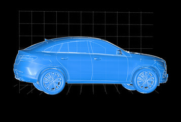 digital car technology smart in virtuel room