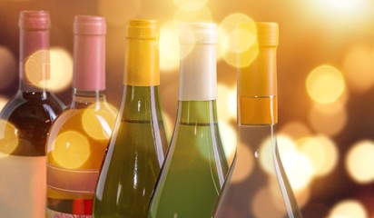 Red wine pouring in glass