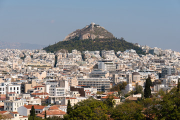 City of Athens in Greece, hill of Lycabettus