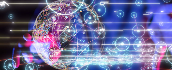 Global network concept. 3D rendering