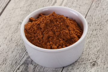 Cocoa powder in the bowl