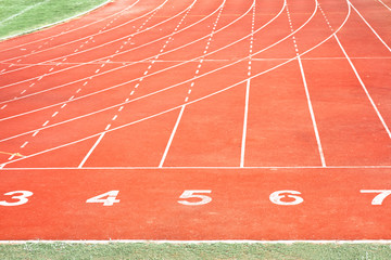 Running track with number in stadium