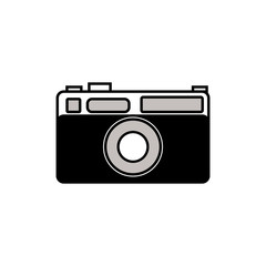 Camera icon. Monochrome simplified vector illustration isolated on white background.