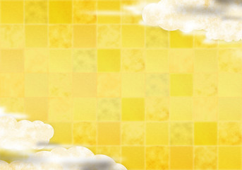 背景 市松模様 シンプル 金 ゴールド 雲 くも 曇り Wall Mural Wdw