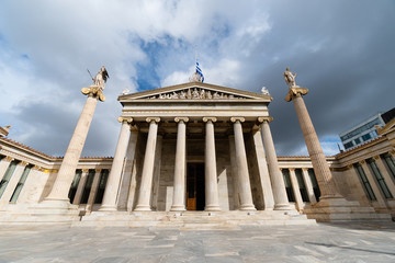Neoclassical building of Greek Academy of Sciences and Arts built in 1859.