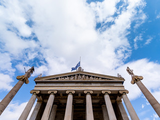 Neoclassical building of Greek Academy of Sciences and Arts built in 1859.