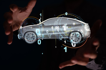 digital car technology smart in virtuel room