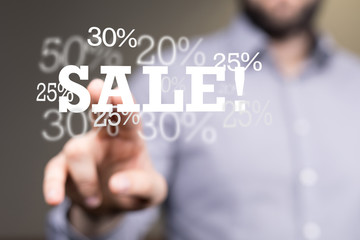 sale digital percent in hand