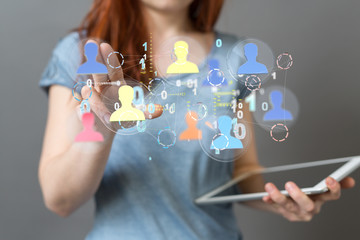 Working With New Modern Computer Show Social Network