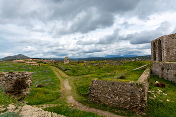 Old venetian fortress in small greek town Methoni on Peloponnese