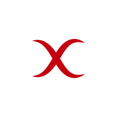 X red mark cross sign icon isolated on white background. Vector illustration