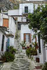Anafiotika, scenic tiny neighborhood of Athens, part of old historical neighborhood Plaka, Greece