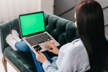 Fototapeta premium Close up hand of women buying online with credit card.