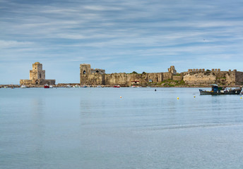 Old venetian fortress in small greek town Methoni on Peloponnese