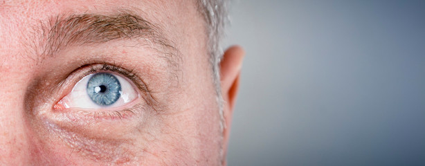 close-up macro shot of human eyes
