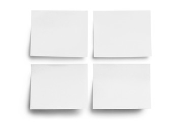 White blank stickers, isolated on white background