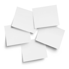 White blank stickers, isolated on white background