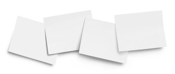 White blank stickers, isolated on white background
