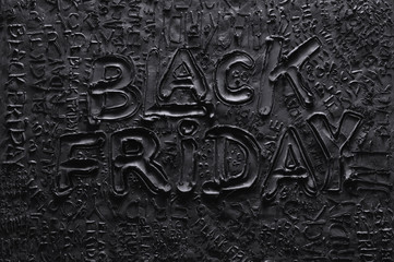 black friday textured drawing on plasticine shot under artificial soft light