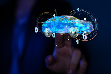 digital car technology smart in virtuel room