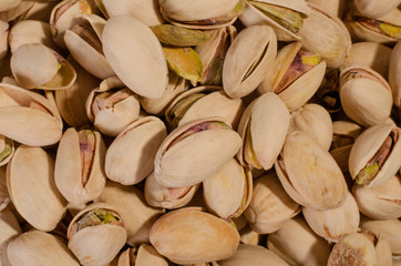 group of salty and delicious pistachios