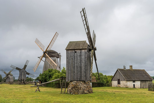 Angla Windmill Hill on Saaremaa Island; Estonia