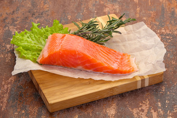 Piece of raw salmon