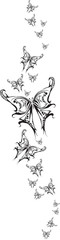 Set Monochrome Tattoo Butterflys Vector