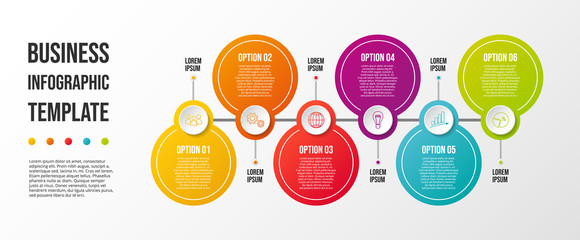 Round business infographic with icons. Vector