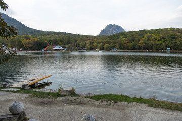 Zheleznovodsk, Mineral Waters, Russia. Lake in the mountains.