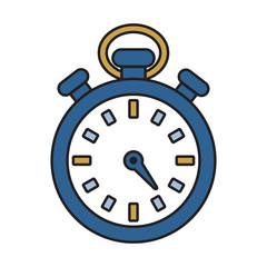 Classic stopwatch timer icon. Vector illustration of a chronometer, graphic design.