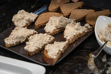 sandwich with fresh foreshmak on a plate 