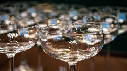 wine glasses and light reflections
